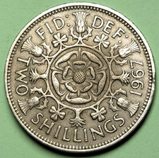 1967  ~ United Kingdom ~ Florin Two Shilling ~ KM#906 ~ KING GEORGE ~ COIN GB164
