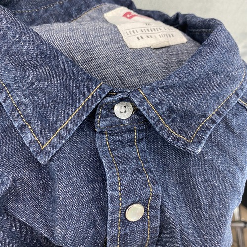 Camisa Levi’s Barstow Western Para Hombre XXL Azul Perla Botón a Presión Vaquero Rodeo - Imagen 20 de 20