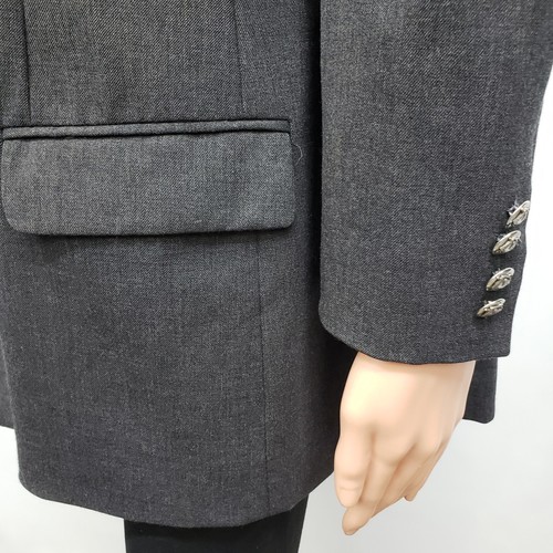 LAUREN RALPH LAUREN Petite Blazer Jacket Size L Charcoal Gray Single Breasted - Picture 8 of 12