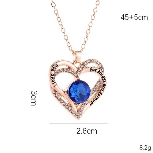 Aesthetic Heart Pendant Necklace with Birthstones for Meaningful Gifting - Picture 11 of 37