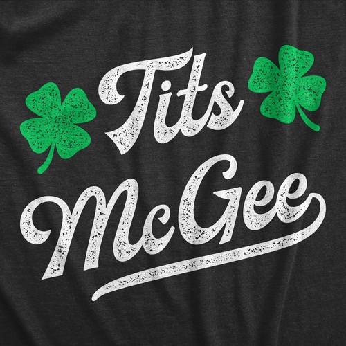 Womens Tits McGee T Shirt Funny St Pattys Day Parade Boobs Adult Humor Tee For - Picture 2 of 7