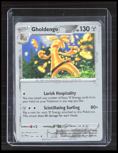 Gholdengo 067/091 SV: Paldean Fates Pokemon TCG Rare Reverse Holo CB-2-3-A-6 - Imagen 1 de 7