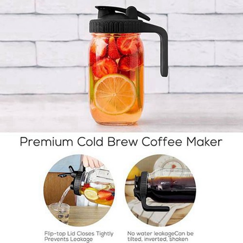 2er Pack 32 Unzen Glas Krug mit Deckel - Milchkännchen Behälter für Sonne Tee, Saft, 9256 - Bild 6 von 7