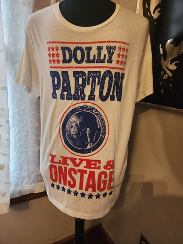Old Navy Dolly Parton Live & Onstage White Short Sleeve T Shirt Size XL