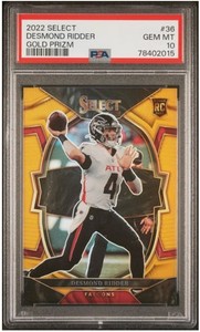 2022 Panini Select Desmond Ridder Rookie Concourse Gold /10 - PSA 10