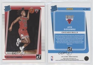 2021-22 Panini Donruss Rated Silver Press Proof Ayo Dosunmu #221 Rookie RC