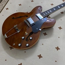Custom ES-335 brown semi-hollow electric guitar HH pickups Mahogany neck