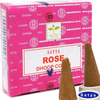 ROSE von Satya BNG Earth 1x 12 RäucherKEGEL Dhoop Cones Raumduft