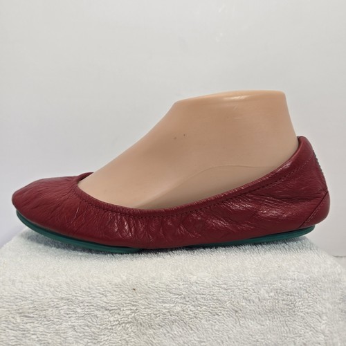Tieks By Gavrieli Mujer Talla 7 Cuero Rojo Rubí Ballet Planas Plegables Sin Cordones - Imagen 7 de 23