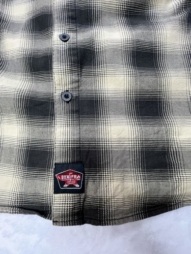 Camisa DIXXON Para Hombres M The Barrio FR Franela Tostada Marrón Negra Algodón a Cuadros - Imagen 4 de 13