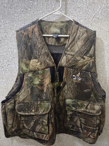 Quail Unlimited Hunting Vest Camo Mesh Lined Multi Pocket Outdoor Gear Men's XXL - Picture 2 of 13
