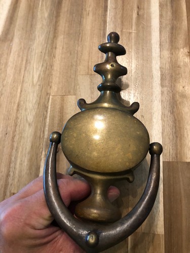 Vintage Brass Door Knocker Large Size Classic Patina 9x4 1950’s