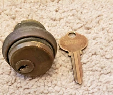 VINTAGE SARGENT BRASS CYLINDER LOCK & KEY WORKS