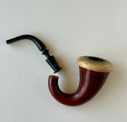 vintage gourd calabash pipe with meerschaum inset bowl