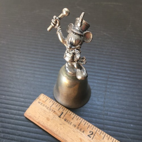 Vintage NE Disney Zauberer Mickey Mouse Figur Zinn Mini Hand Glocke 3"H - Bild 6 von 6