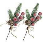 2pcs Christmas Tree Berry Pine Decor Simulation Berry Pine Wreath Adornment