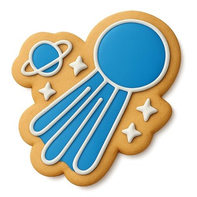 Meteor Shower Planets Cookie Cutter & Stamp, Fondant & Clay - 4x3.5
