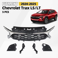 For 2024 2025 Chevy Trax LS LT Front Bumper Grille Grill Kit Bright Chrome Trim