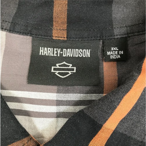 Camisa a Cuadros Harley-Davidson Apilada Barra y Escudo Manga Larga 3XL Moto Motociclista Nueva Sin Etiquetas - Imagen 11 de 14