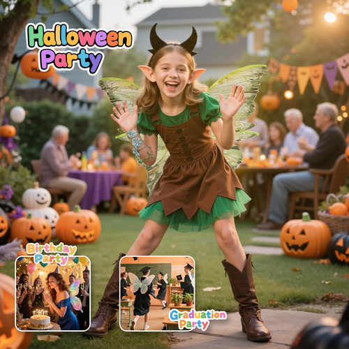 Feenflügel Kostüm Set für Erwachsene - Cosplay Zubehör Schmetterlingsflügel mit El - Bild 7 von 7