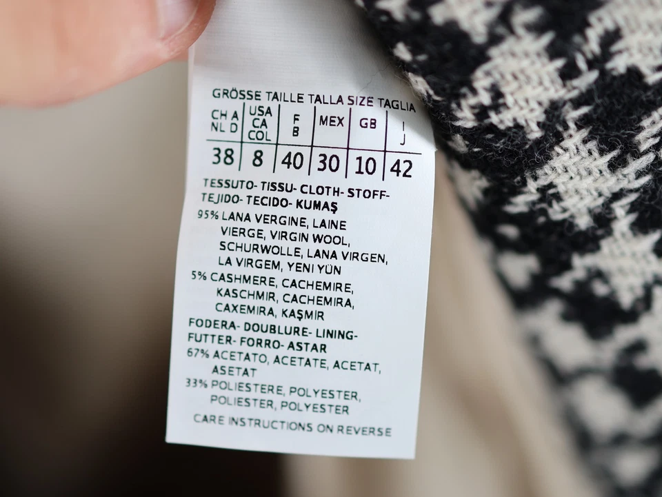 Max Mara Lana Pata de Gallo Cuadros Doble Peplum Chaqueta 10461653 Foto 4 de 4