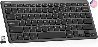 Arteck 2.4G Wireless Keyboard Ultra Slim and Compact Keyboard with Media