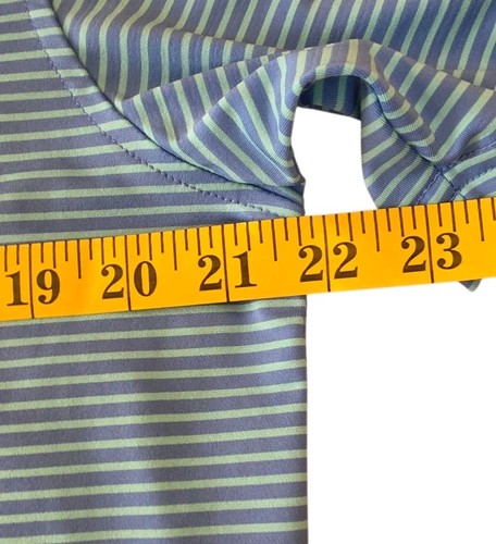 Vineyard Vines Performance Polo Shirt Mens Medium Blue Striped Stretch - Picture 4 of 7