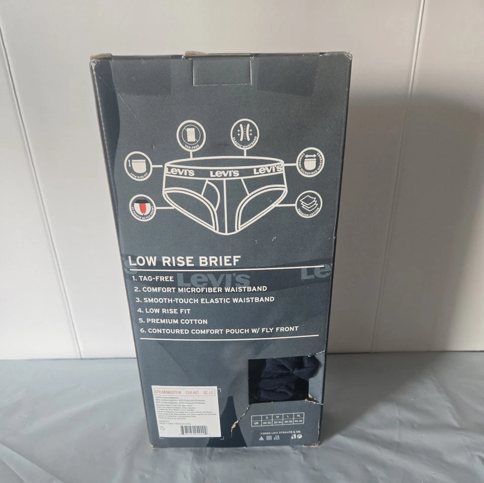 Paquete de 5 calzoncillos de tiro bajo Levi's nuevos en caja - multicolor - para hombre L Foto 2 de 4