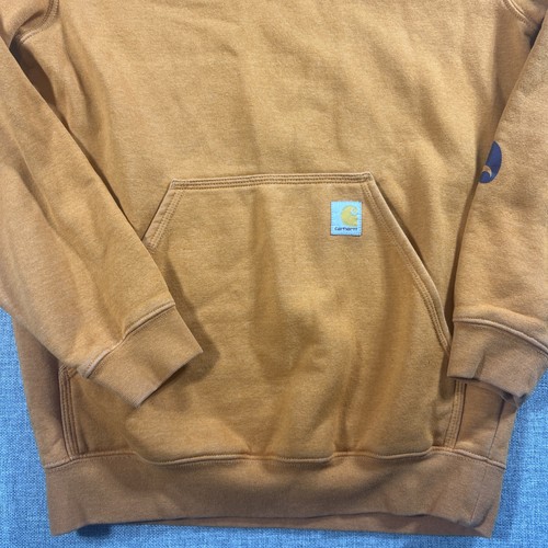 Carhartt Loose Fit Midweight Logo Hoodie Sweatshirt Mens Sz S Heather Orange - Picture 4 of 10