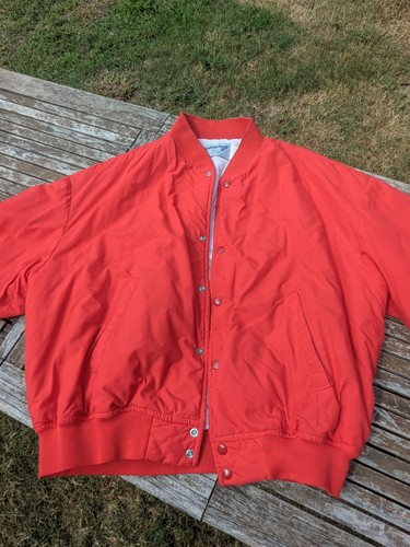 Vintage Swingster Mens XL Red Satin Bomber Varsity Jacket - Picture 4 of 8