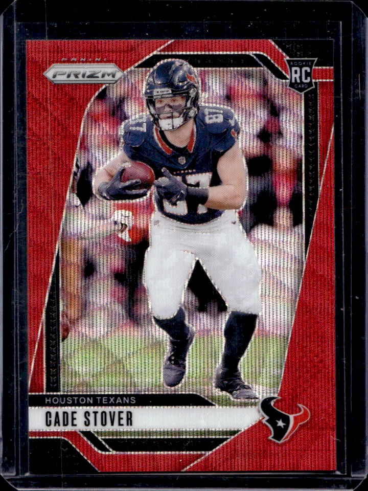 2024 Prizm Cade Stover RC Red Wave Rookie #47/149 Texans