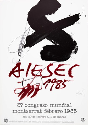 Antoni TAPIES Etudiant International Original Signiert Abstrakte Kunstdrucke