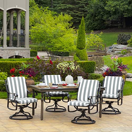 Arden Outdoor Esszimmer Stuhl Kissen, Steingrau Cabana Streifen 20 x 20 Hochlehner - Bild 5 von 8
