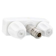 RV Exterior Faucet Hot/Cold  High Pressure Sprayer  No Flex Spout White