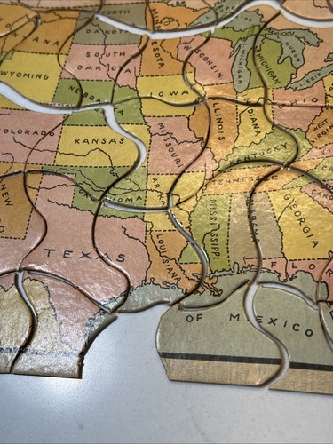 1940s Whitman United States Puzzle Map Replacement Pieces 48 Of 50 - Picture 7 of 13