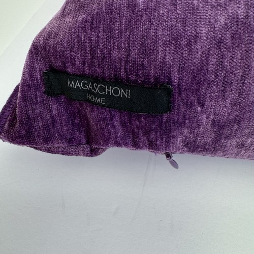 Magaschoni Home Throw Pillow Skull Gothic Purple Velvet Sparkling Rhinestones - Picture 4 of 9