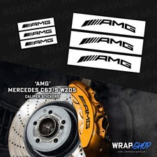 Bremssattelaufkleber "AMG" für Mercedes C63/S W205 (schwarz glänzend) Bremssattelaufkleber "AMG" für Mercedes C63/S W205 (schwarz glänzend)
