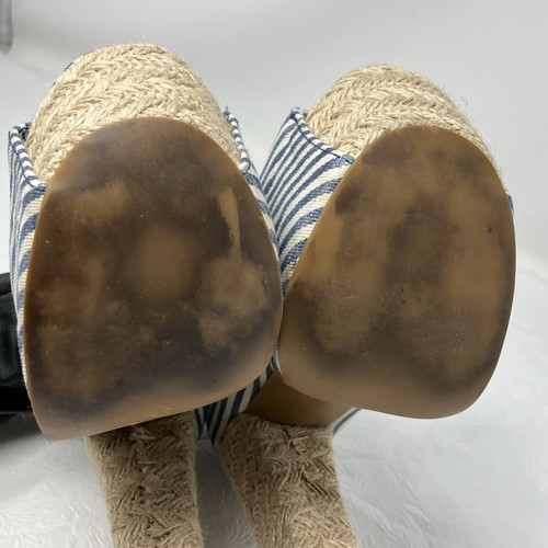 Jeffrey Campbell Foxy Platform Sandals Heels Nautical Blue White Striped Sz 6.5 - Picture 11 of 15