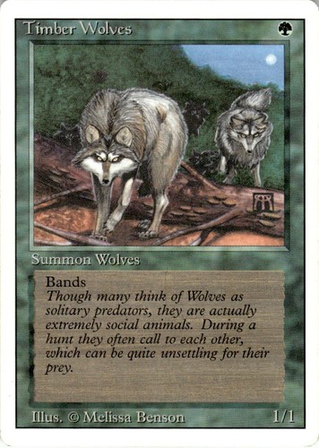 1994 Magic The Gathering Revised Edition Timber Wolves Light Play - Picture 1 of 2