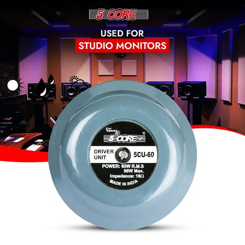 5Core Compression Driver 600W Peak Tweeter Diaphragm Throat Twist Horn Timpano - Picture 8 of 12