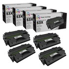 LD kompatybilny z HP 53X / Q7553X Zestaw 4 wysokowydajnych kaset z czarnym tonerem