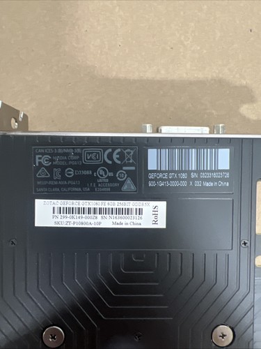 Nvidia GeForce GTX 1080 GDDR5X Founders Graphics Card PG413 900-1G413-0000-000 - Picture 4 of 4