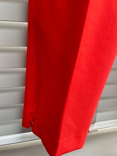 Pantalones M&S Rojo a Medida Reino Unido 8 Damas Pierna Recta Tiro Alto Elastizados Cremallera Pierna £35 - Imagen 4 de 11