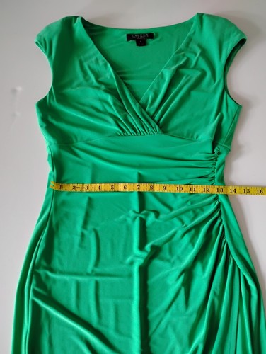 Lauren Ralph Lauren Kelly Green Ruched Side Short Sleeve Classic Dress Size 6 - Picture 12 of 14