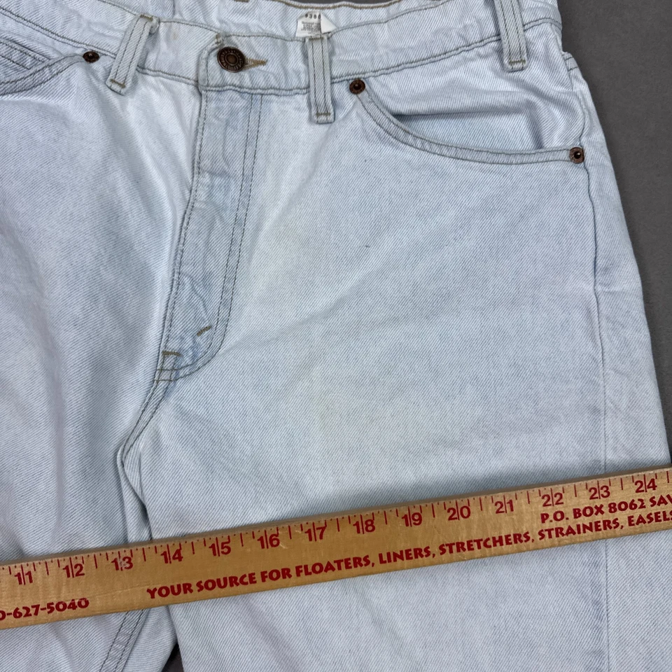 Pantalones Cortos Levis De Colección Para Hombres 32 Blanco Jort Naranja Tab Denim Jeans Años 90 Desteñidos (Etiqueta 34) Foto 4 de 4
