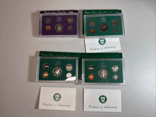 Lot of 4 US Mint Proof Sets 1984 1995 1996 1998 - Box & COA United States USA - Picture 2 of 18