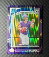 2024 Panini Donruss Optic - Rated Rookie J.J. McCarthy #235 Purple Shock RC