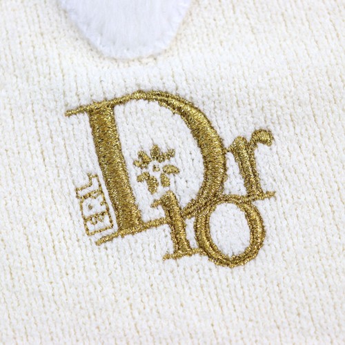 Christian Dior Men's Knit Sweater Erl Rabbit Patch Logo Tile Ivory S Italy - Picture 4 of 8