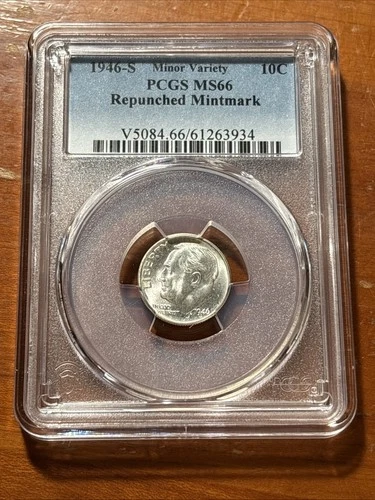 1946-S Roosevelt Dime - Repunched Mint Mark RPM - PCGS MS66