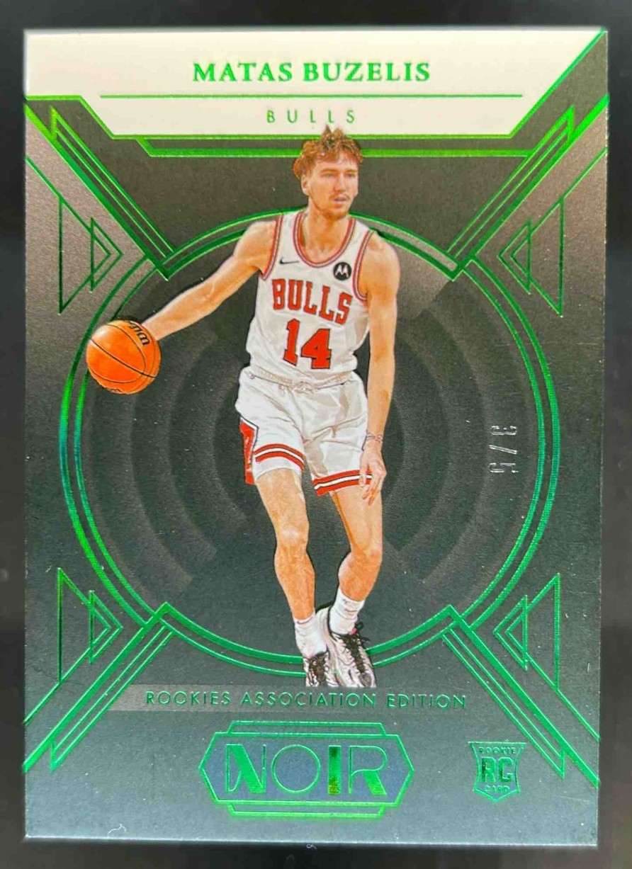 2024 Panini Noir Matas Buzelis Rookies Association Edition RC Holo Green #3/5